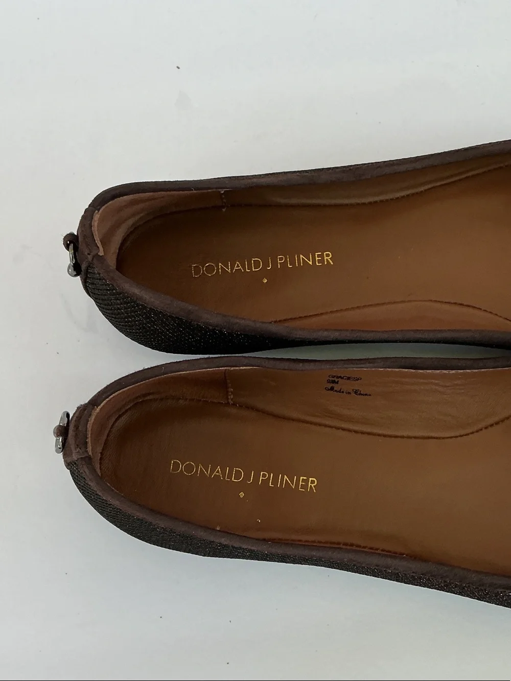 Donald J. Pliner Dark Brown Knot Toe Ballet Flats